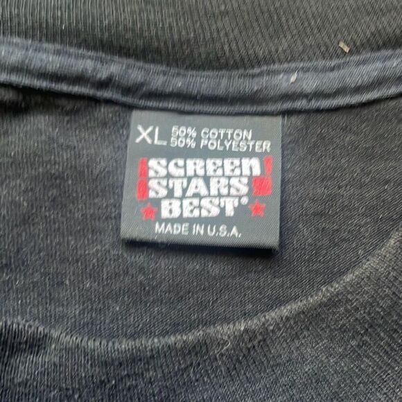 Screen Stars Vintage 90's Black Custom Splatter Paint Single Stitch Shirt XL Art - Picture 4 of 6